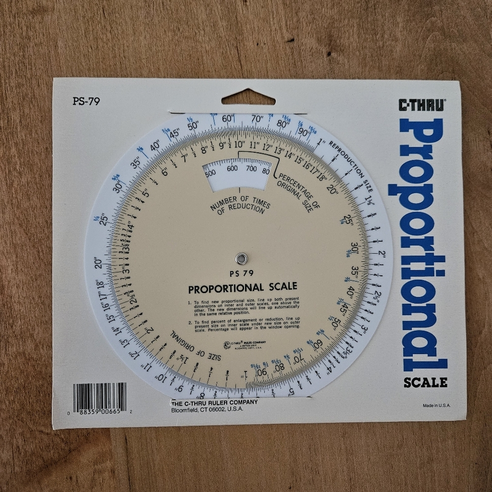 Vintage PS 79 Proportional Scale dial slide by C-THRU Ruler Company